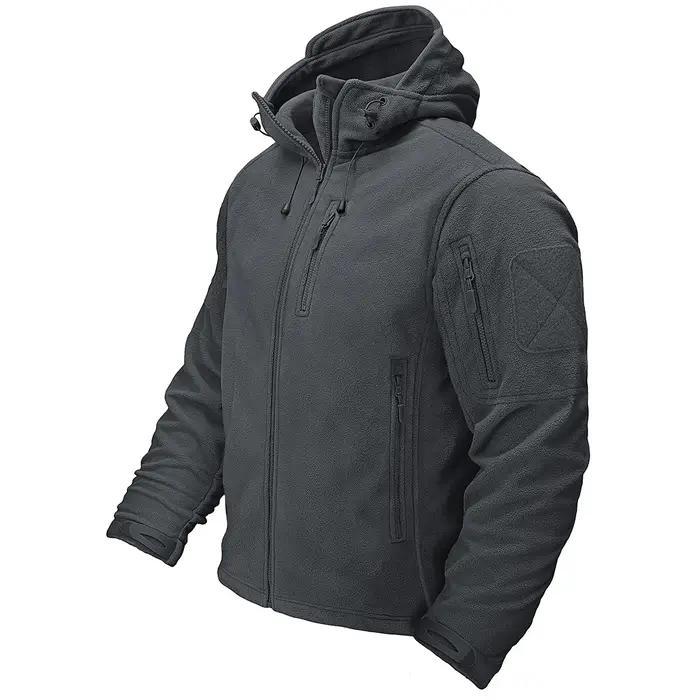 TACVASEN automne hiver hommes à capuche polaire veste pleine fermeture éclair doux chaud coupe-vent manteau extérieur
