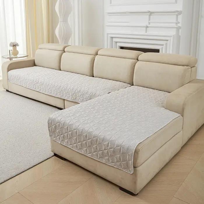 Housse de canapé imperméable pour animaux de compagnie, tapis de protection de meubles antidérapant, style solide, motifs élégants, facile à entretenir pour salon, bureau, hôtel, occasions spéciales