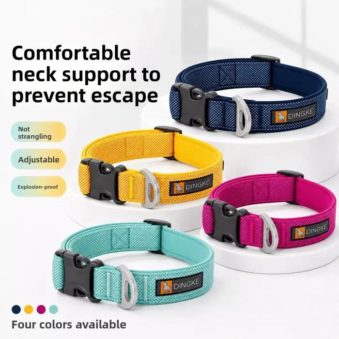 Nouveau collier pour chien, anneau de cou pour animaux de compagnie, pour chiens de taille moyenne et grande, anti-explosion, réglable, en nylon confortable