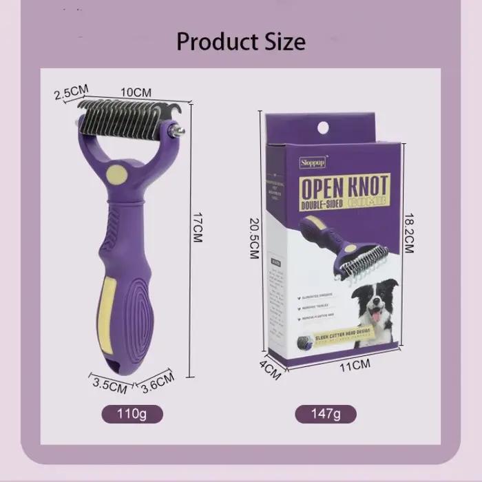 Brosse de toilettage double face pour chiens et chats peigne anti-poils démêlage toilettage animaux de compagnie usage quotidien déplacements compétitions dressage