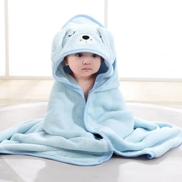 Serviettes de bain pour bébé en forme d'animaux de dessin animé, serviette à capuche douce pour nouveau-né, couverture, peignoir pour tout-petit, enveloppe de sommeil chaude pour garçons et filles