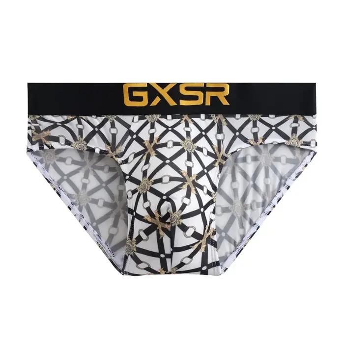GXSR – pantalon ample en soie glacée pour hommes, tendance, motif u convexe, élastique, respirant, c