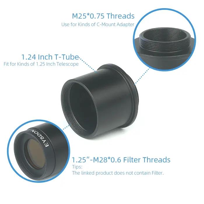 EYSDON – convertisseur adaptateur 1.25 pouces vers monture C, Interface C/CS CCD, caméscope, caméra