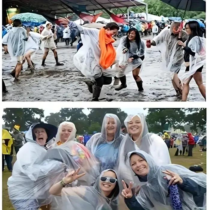5/10 pièces de ponchos de pluie d'urgence portables pour la randonnée