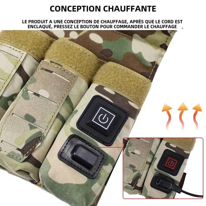 SINAIRSOFT 9mm tactique Triple pochette pour magazines fonction plus chaude étui pistolet USB puissance température régl