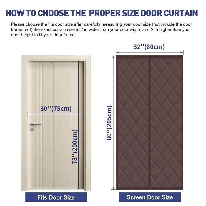 Rideau de porte isolé thermique magnétique, tissu imperméable et Oxford rempli de couverture isolant