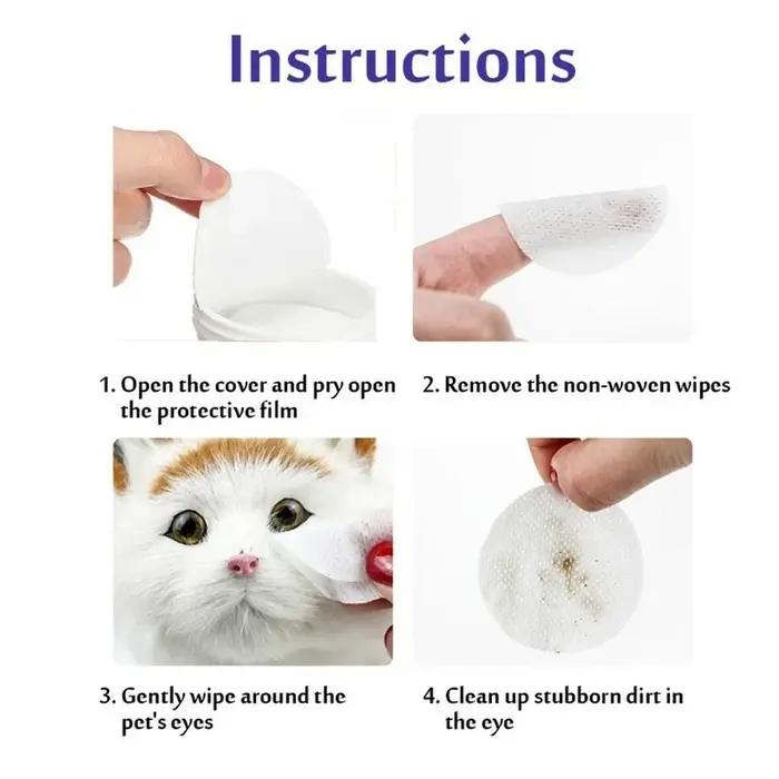 130 pièces/ensemble lingettes pour les yeux pour animaux de compagnie