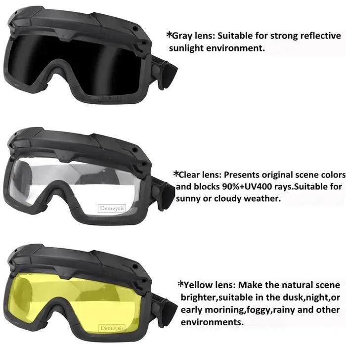 Lunettes tactiques anti-buée pour airsoft paintball CS wargame et randonnée avec casque