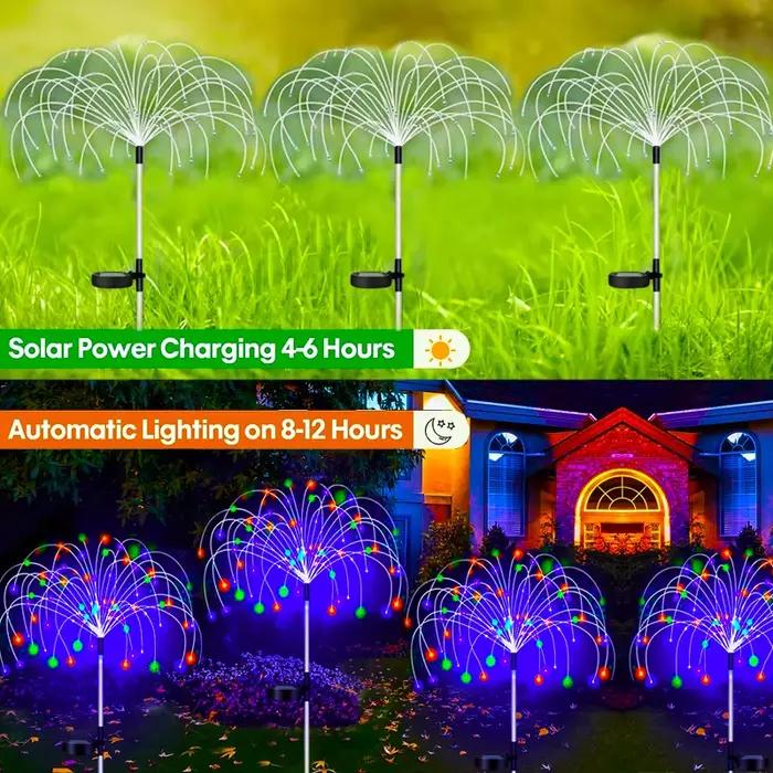 LED feu d'artifice solaire lampe extérieure jardin décor voie fée lumières étanche noël cour balcon
