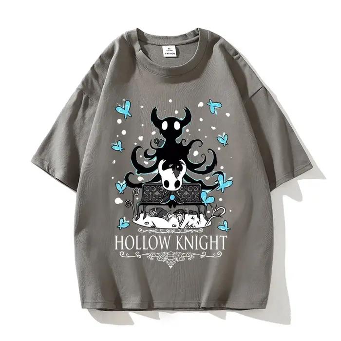 T-shirt Hollow Knight en coton pour hommes, de haute qualité, culture pop, punk, t-shirt numérique,