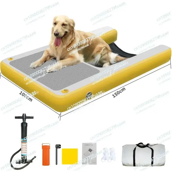 Flotteur pour chien, jouets aquatiques pour animaux de compagnie, échelles pour chiens à deux étages, pentes gonflables