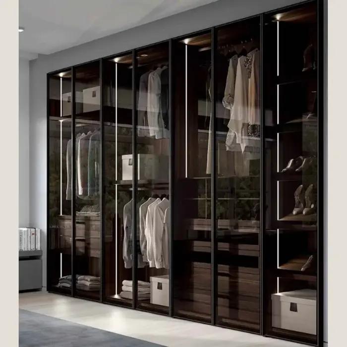 Dressing moderne Balom en bois avec tiroirs LED pour chambre à coucher, bureau de maison et salon