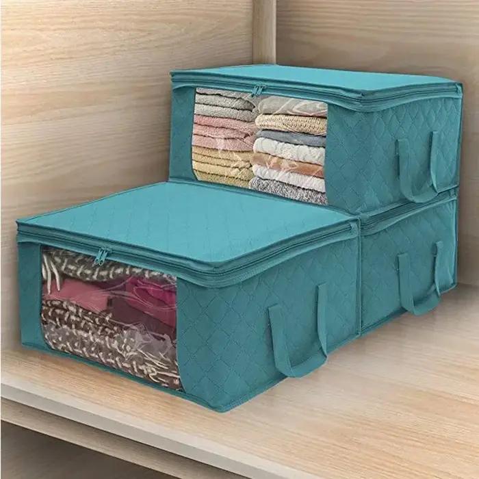 Boîte De Rangement De Vêtements En Tissu Non Tissé Pliable Pour Dressing Et Organisation Moderne