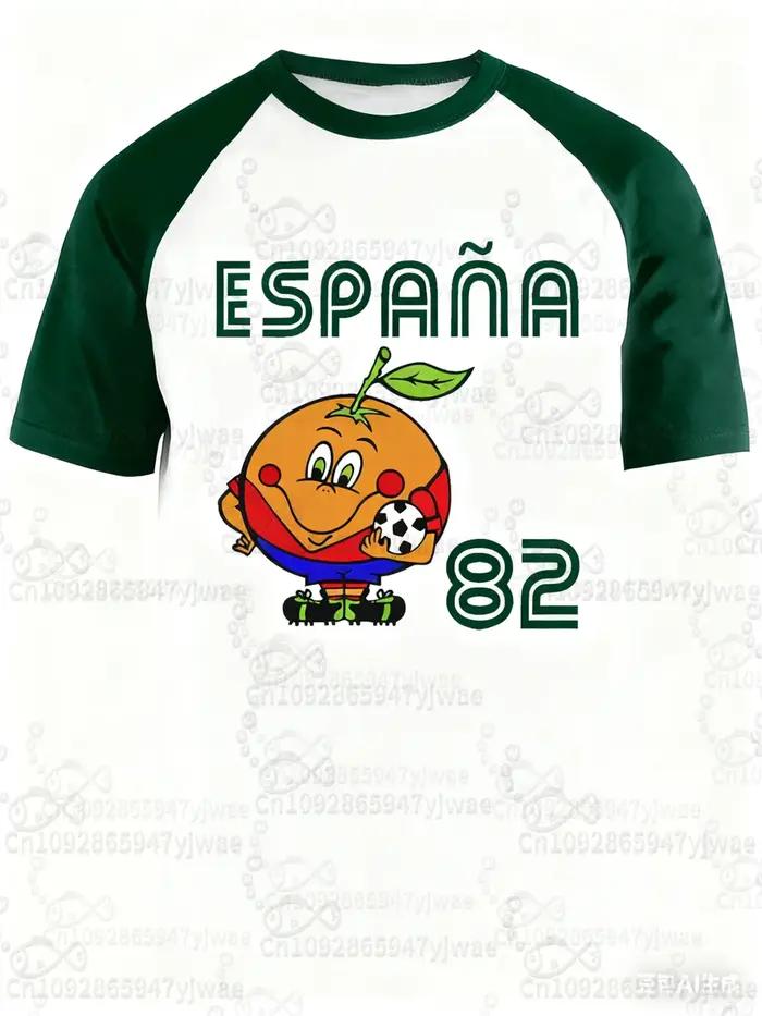 Espagne 82 Naranjito monde Football sport T-Shirt pour hommes femmes unisexe col rond T-Shirts rétro