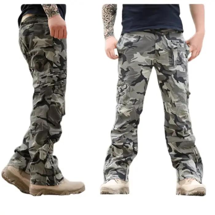 Pantalon combat chasse camouflage droit zip cargo résistant montagne outdoor homme