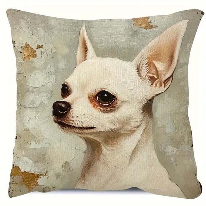 Housse de coussin avec portrait de chien