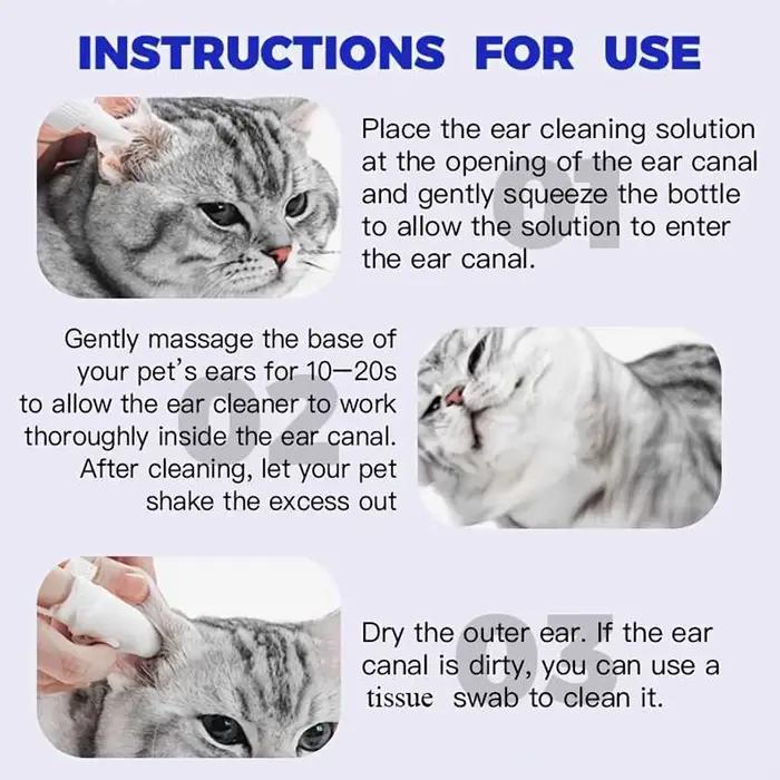 Nettoyant auriculaire naturel pour chiens et chats