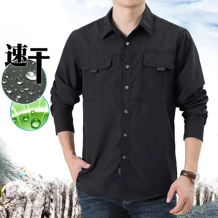 Chemise tactique militaire respirante à séchage rapide pour randonnée pêche et travail hommes multi-poches ajustement parfait