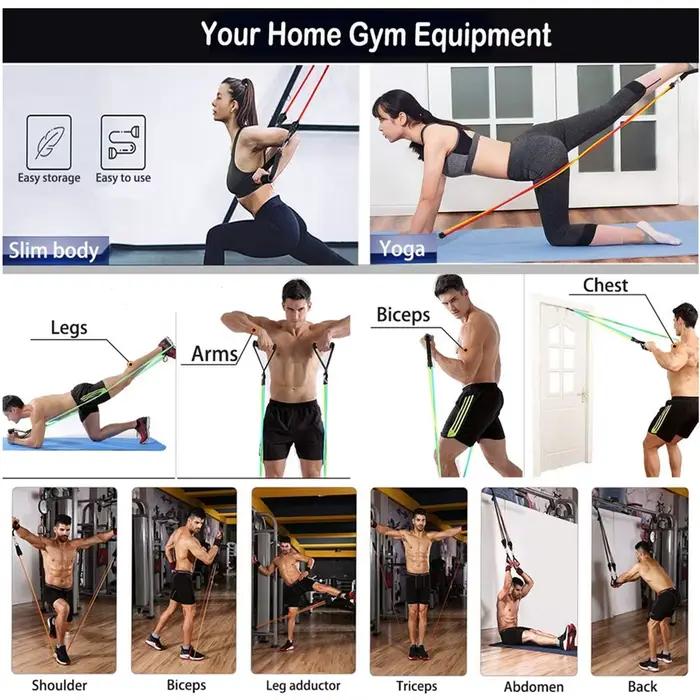 Ensemble de bandes de résistance pour exercices de Fitness, 360lb, Tubes élastiques, corde de tracti