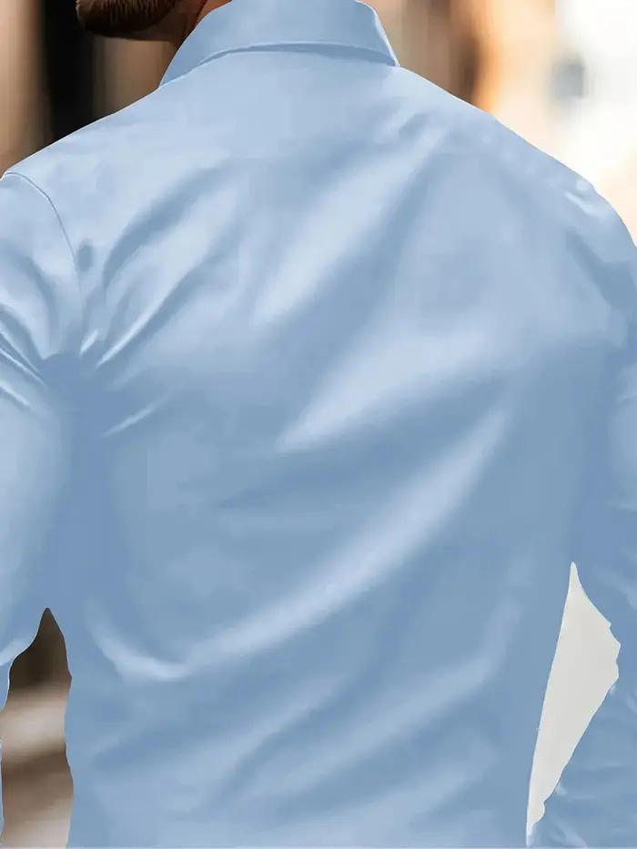 Chemise classique et élégante pour homme à manches longues - Semi-transparente