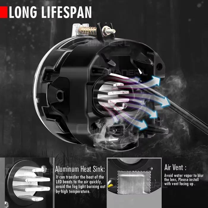 2 X LED ensemble de phares antibrouillard pour Jeep Grand Cherokee 2005 2006 2007 2008 2009 2010 voi