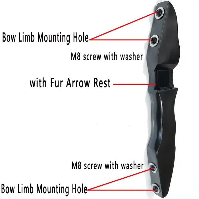 Poignée d'arc détachable droit en hêtre pour arc recourbé, équipement d'entraînement pour tir à l'arc et chasse, pièce de rechange polyvalente