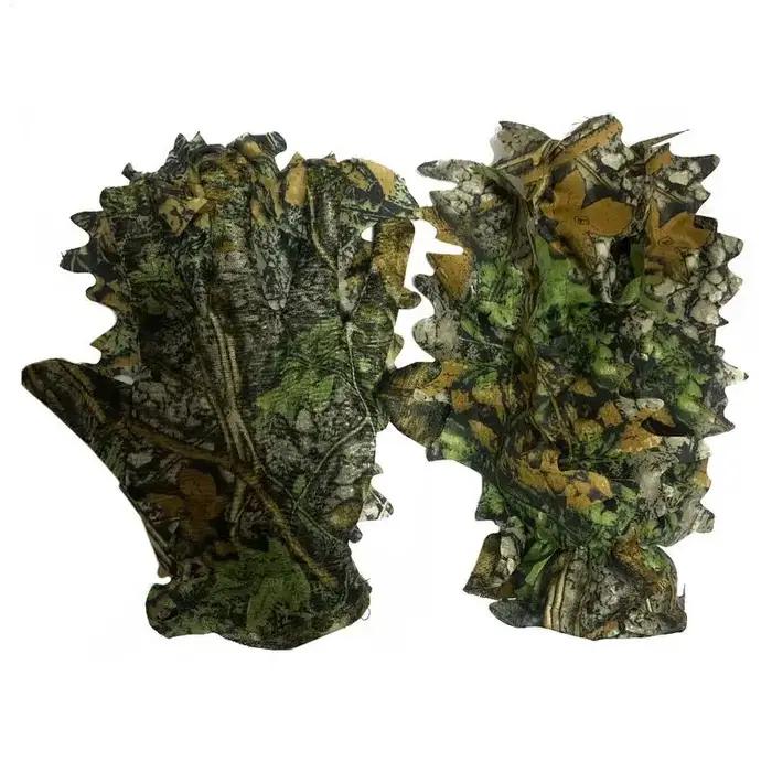 Gants de chasse camouflage 3D feuilles - Confortables, antidérapants et durables pour tir et photographie