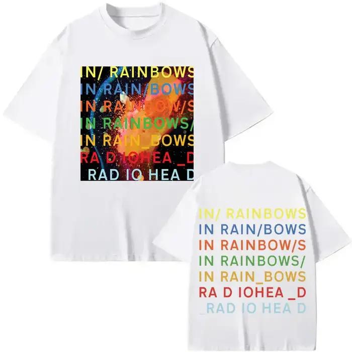 T-shirt Rock Band Radiohead In Rainbows Hommes Femmes Couleurs Variées Style Y2K Mode Occasions Spéciales