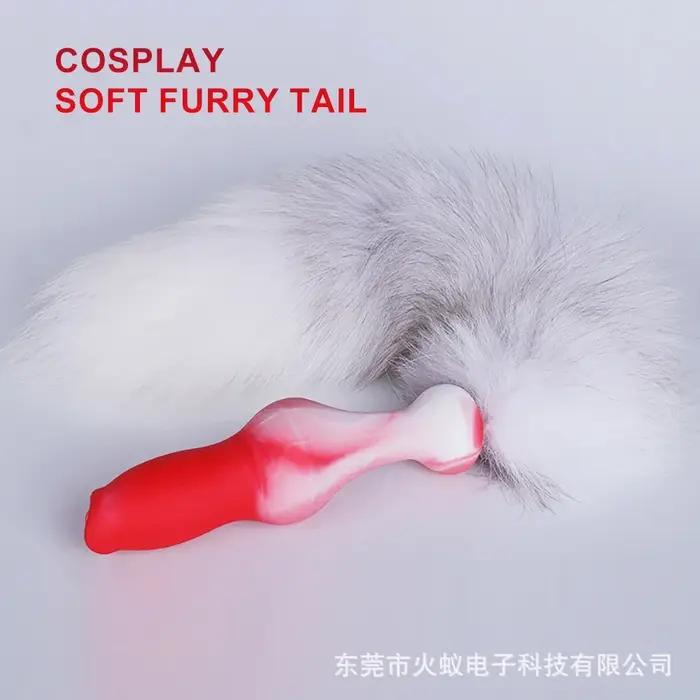 Godemichet sexuel queue de loup pour femme, pénis animal, gode cosplay, couple flirtant, anal épaissi, chien Bsie m, adulte 7.0
