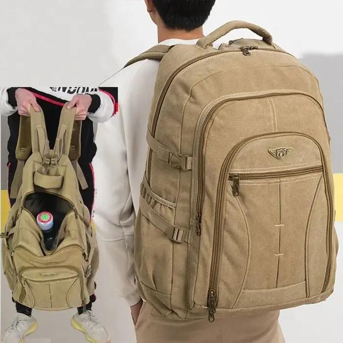 70L toile épaisse Camping sac à dos grande capacité étanche en plein air Trekking voyage escalade sa