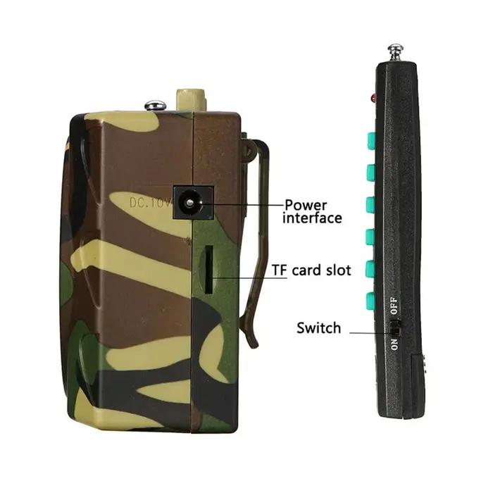 Amplificateur son portable professionnel pour chasse - Appel d'appâts avec haut-parleur et télécommande - Prise EU
