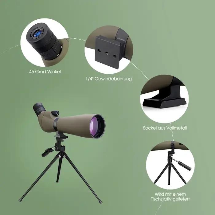 Longue-vue spotting scope Svbony SV401 20-60x80 BK7 - Spyglass étanche IPX6 avec trépied équipement camping