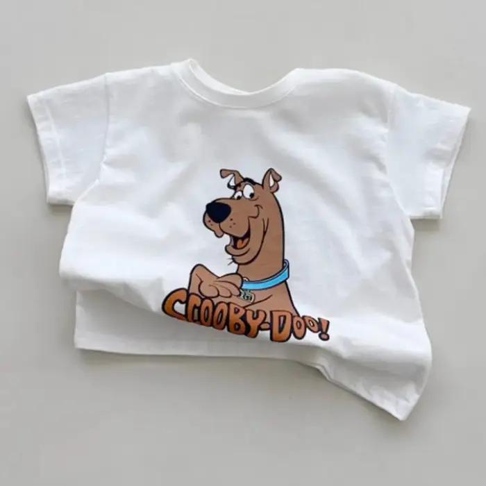 Version coréenne Ins dessin animé chien T-shirt à manches courtes vêtements pour hommes et femmes po