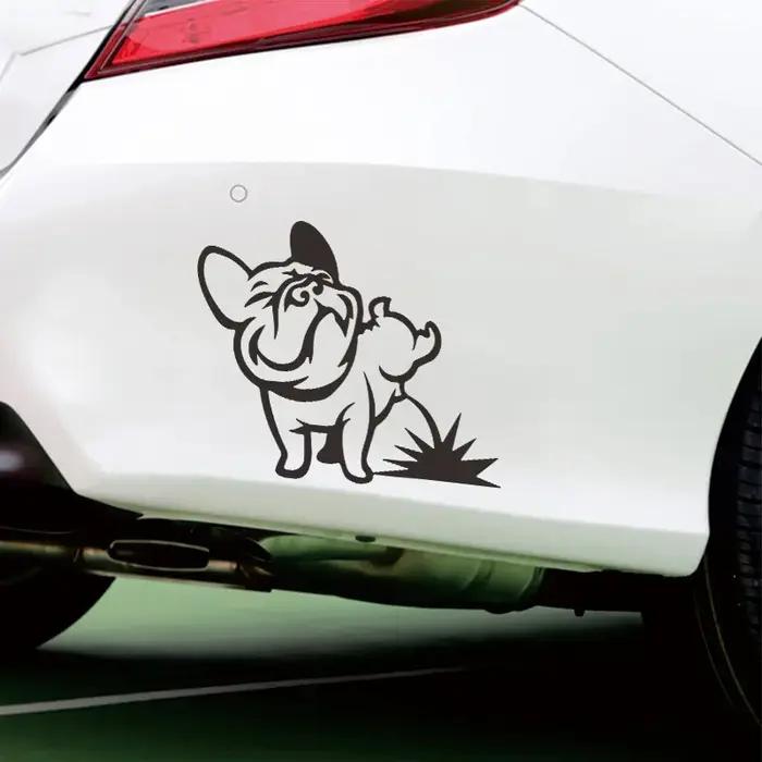 Autocollants muraux amovibles motif chiot dessin animé mignon faisant pipi