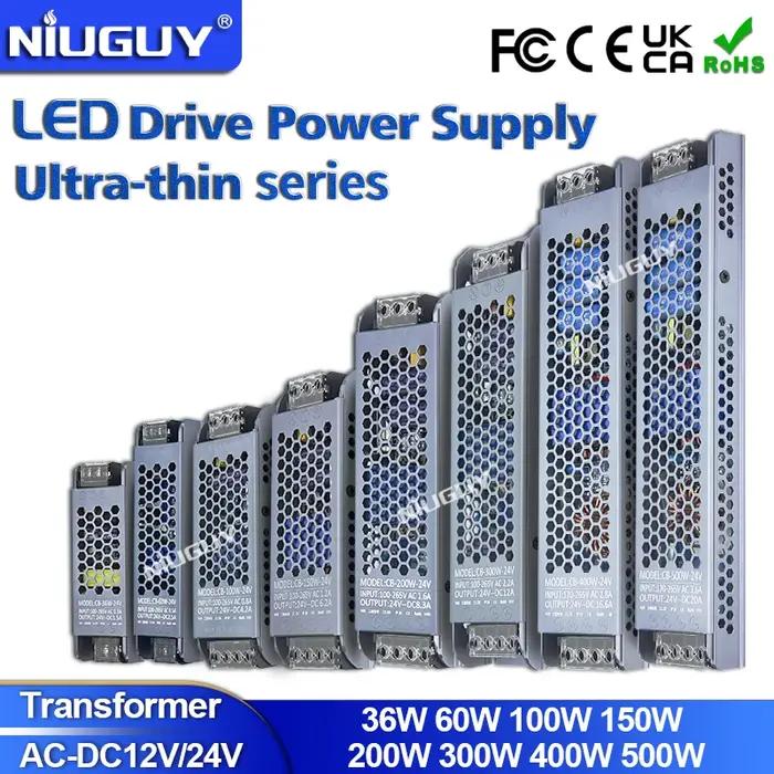Transformateur d'éclairage LED ultramince de haute qualité, alimentation électrique de 36W, 60W, 100