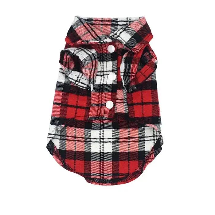 Chemises pour chiens Style britannique Plaid vêtements pour chiens de compagnie pour petits chiens c