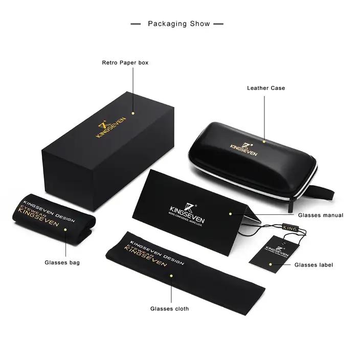 KINGSEVEN aluminium magnésium polarisé sans monture lentille lunettes de soleil pour hommes haute dé
