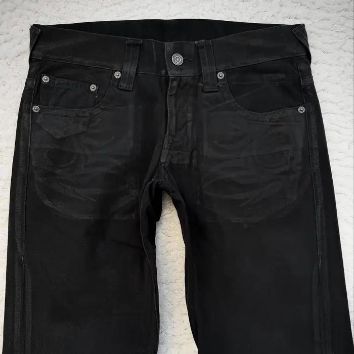 vintage X ray épilation tribal broderie hommes jeans évasés gothique haute rue unisexe punk slim fit