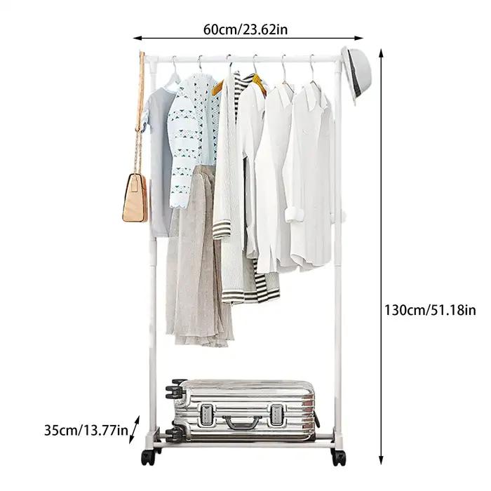 Porte-vêtements robuste pour rangement saisonnier avec étagère inférieure