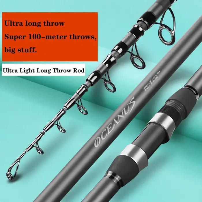 5.4m canne à pêche en mer 36T fibre de carbone Distance lancer océan bateau pêche canne à filer Supe