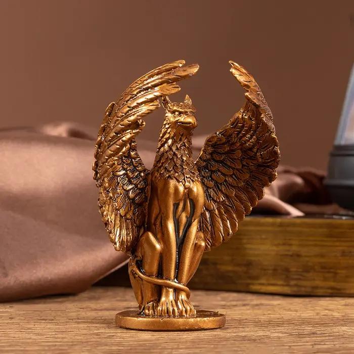 Décoration de salle artisanale en résine à motif Griffon, petite statue, décorations de bureau, cade