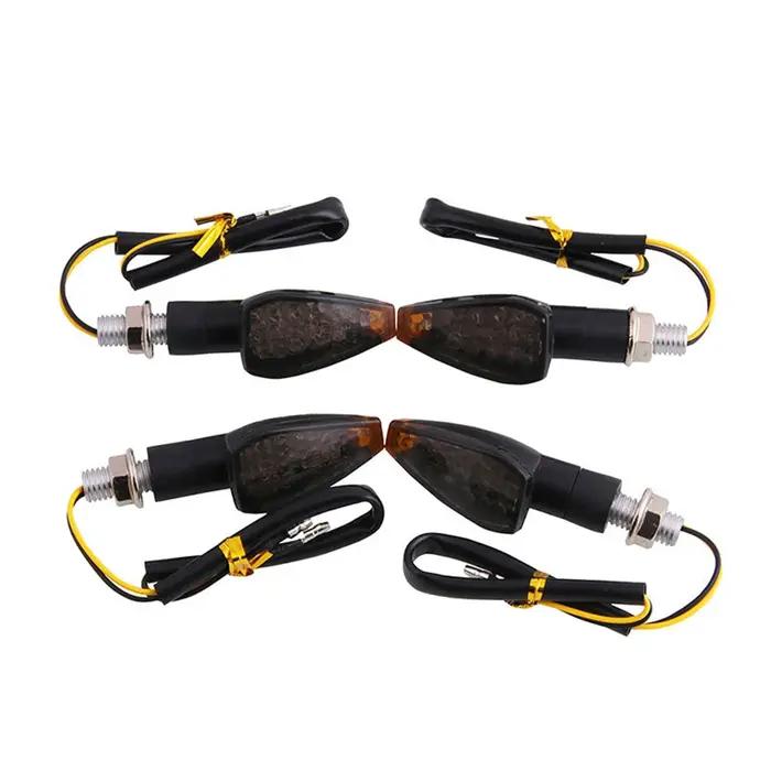 Clignotants LED universels pour motos, longs et courts, accessoires de couleur ambre, 4 pièces/ensem