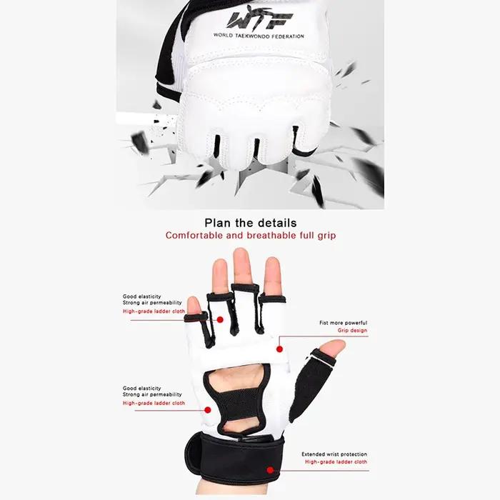 Gants de boxe en cuir pour adulte et enfant, équipement de protection, demi-doigt, arts martiaux, an