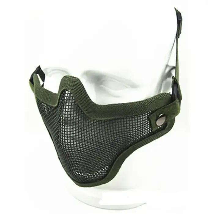 Masque facial tactique en maille d'acier pour paintball airsoft camouflage chasse homme printemps été automne hiver