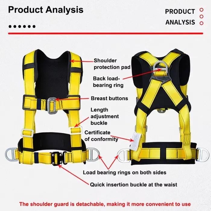 Ceinture de sécurité demi-corps SFP à trois points en fibre de polyester acier allié pour sécurité travail haute altitude escalade construction