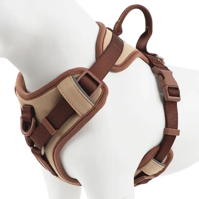 Nouveau Harnais de Luxe pour Chien Couleur Chocolat Anti-Traction pour Grands et Petits Chiens Sangle de Poitrine