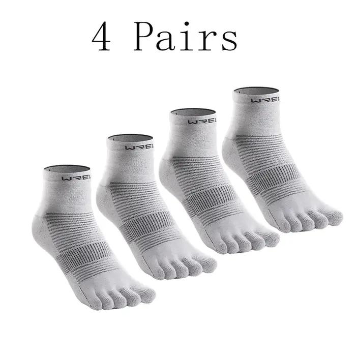 Chaussettes WRELS COOLMAX 5 Doigts Respirantes Légères pour Hommes Course Running Marathon Trail Occasionnels