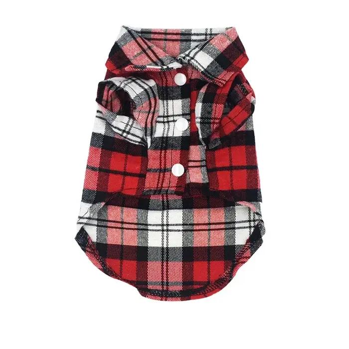 Chemises pour chiens Style britannique Plaid vêtements