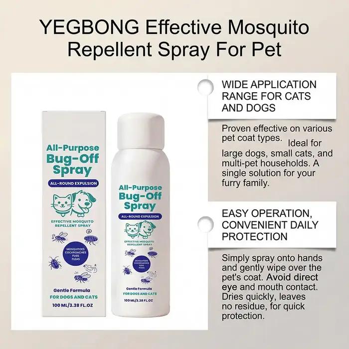Spray répulsif anti-insectes pour animaux de compagnie
