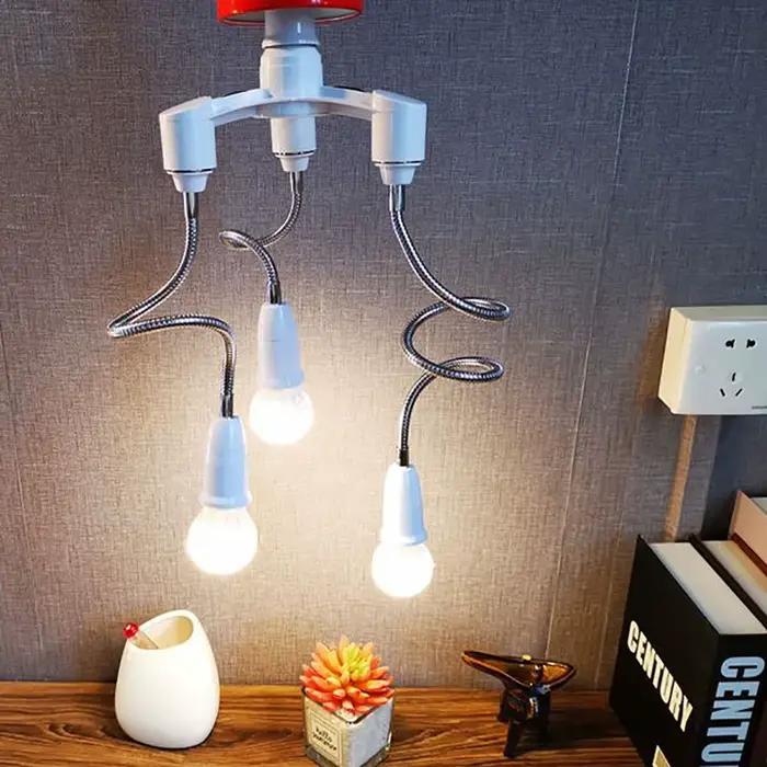 Répartiteur de douille de Base E27 E27 à E27 EU, support de lampe d'ampoule LED 2 en 1/3 en 1/4 en 1